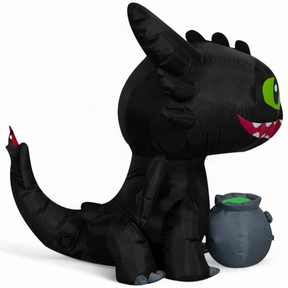 Toothless Light Up Halloween Airblown Inflatable 4.2' How To Train Your Dragon - Picture 3 of 6